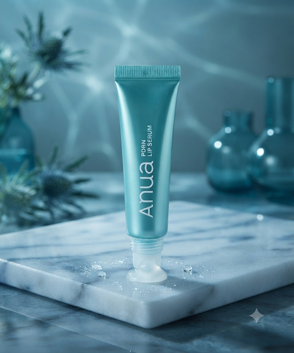 Anua PDRN Lip Serum 10ml tube with outer packaging box, Korean lip care