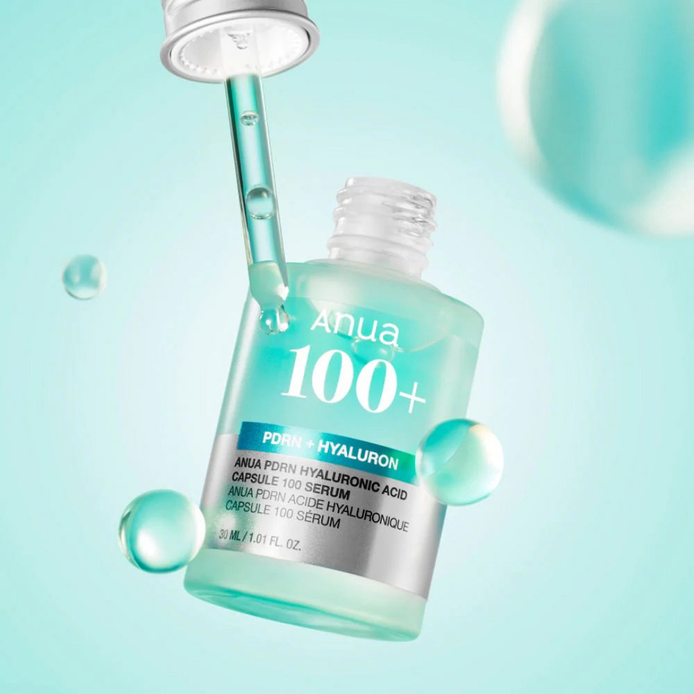 Anua PDRN Capsule 100 Serum dropper close-up, lightweight Korean hydrating serum