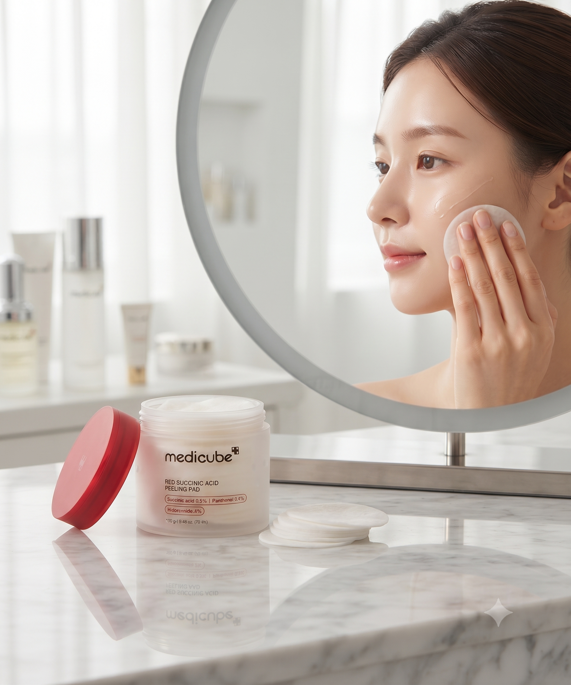 Medicube Red Succinic Acid Peeling Pads - Medicube Skincare at Lamya Beauty